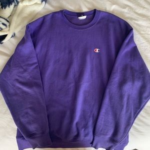 Purple Reverse Weave Champion Sweatshirt